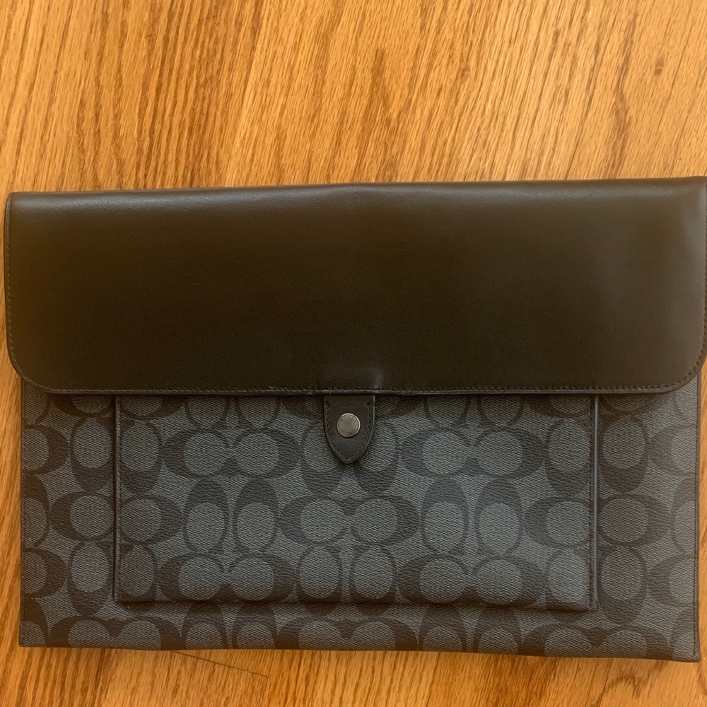 Black and Gray Logo Clutch